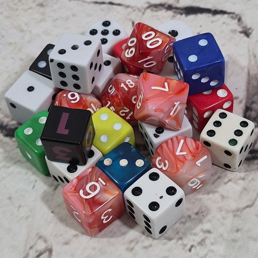 Replacement Dice Lot Of 25 Mixed Assorted Game Replacement Some Polyhedral RPG